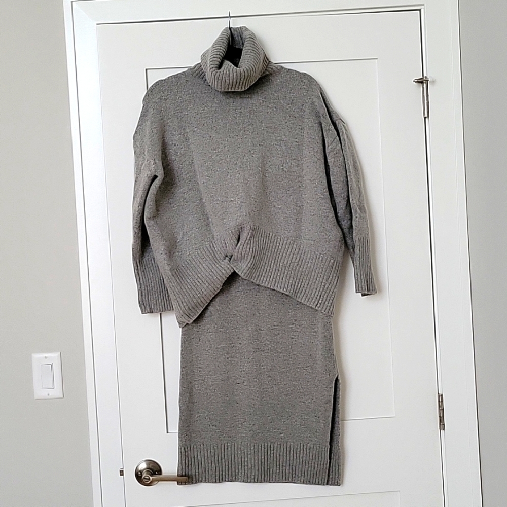 Wool Sweater midi skirt set